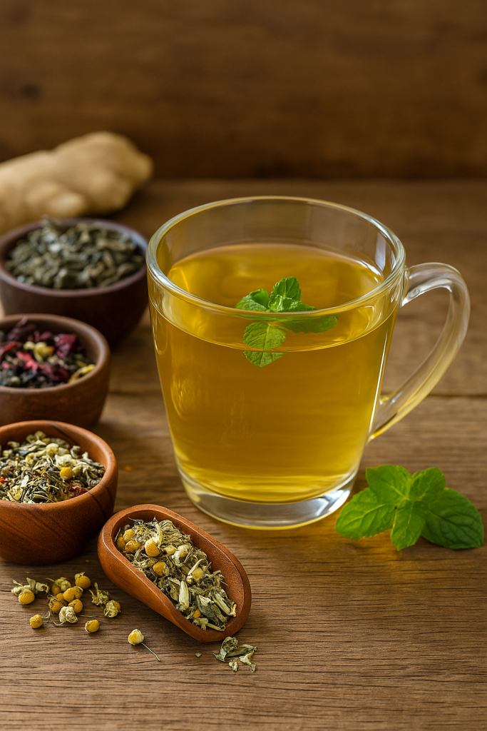 green tea and herbal infusion